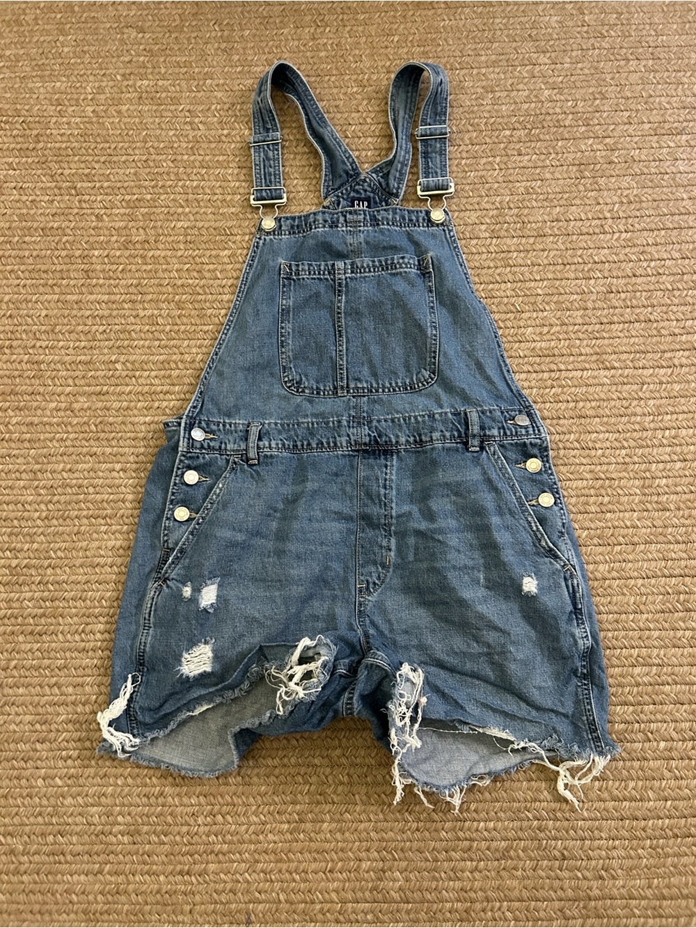 Gap Jean short overalls, size large